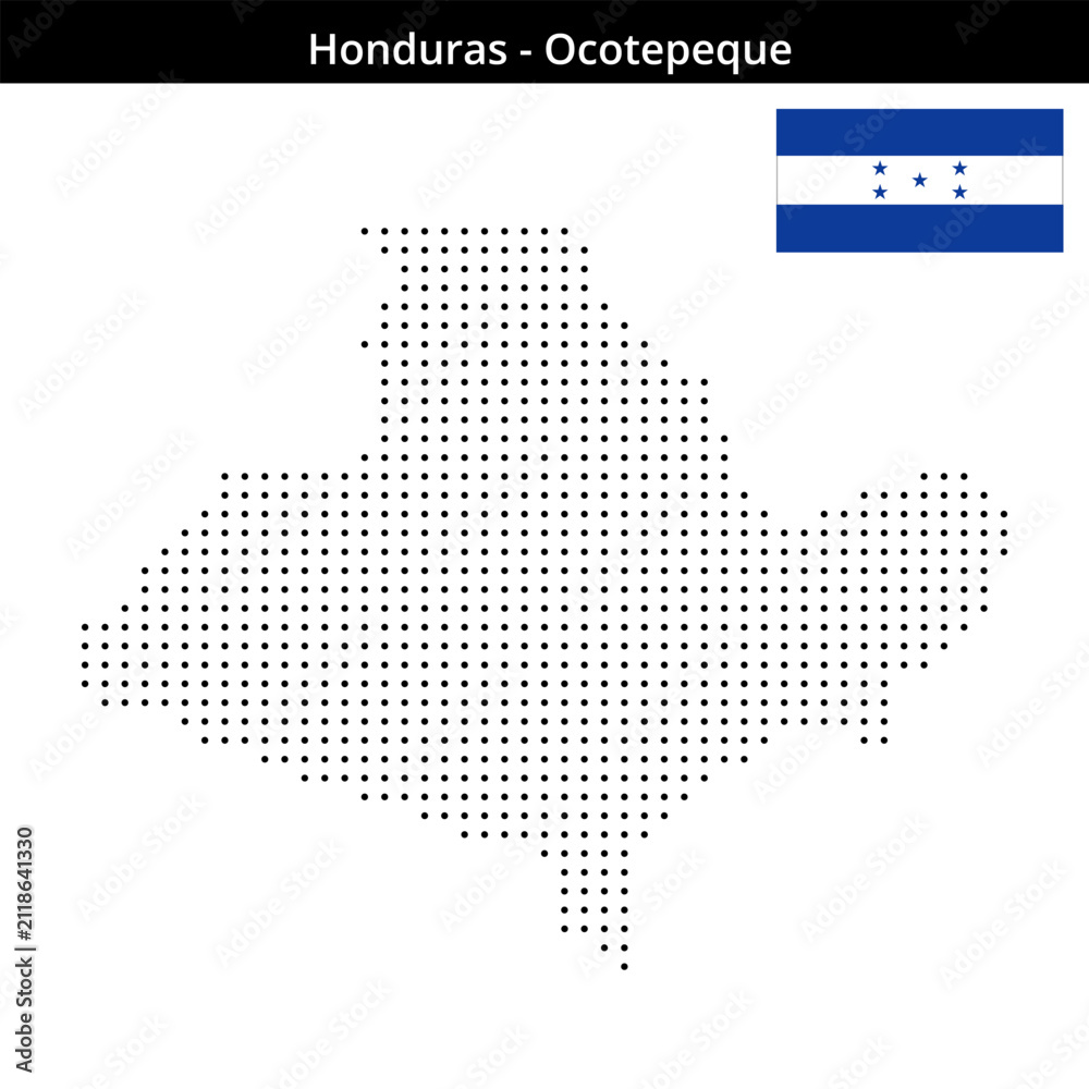 Obraz premium Map of Honduras region Ocotepeque in small size dots