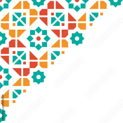 Geometric Teal and Orange Corner Background