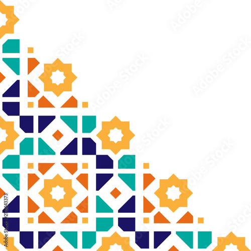 Islamic Geometric Corner Decoration Isolated