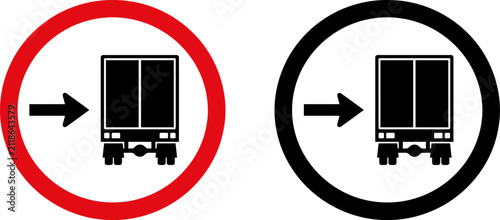 Принти на полотні Two circular road traffic sign icons showing truck lane direction and regulation