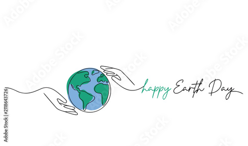 Happy Earth Day Environmental Protection Flat Vector Illustration