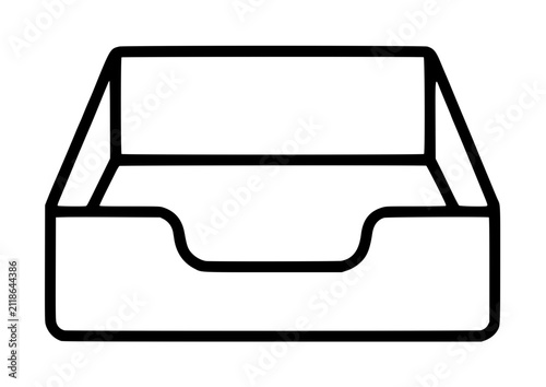 Принти на полотні Hand-traced vector icon illustrating a classic office inbox outbox desk tray wit