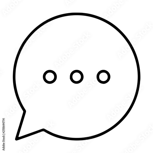 Foto Minimalist hand-drawn speech bubble vector icon with three dots, black outline c