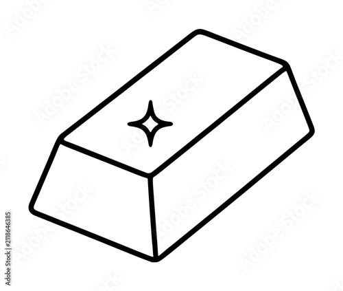 Foto Hand-traced black line vector icon illustration of a polished precious metal gol