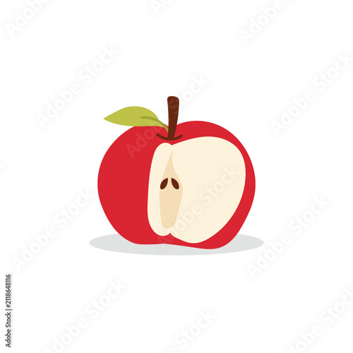 Fresh Apple Slice Vector Illustration