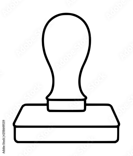 Bild auf Leinwand Hand-traced rubber stamp vector illustration of a classic desk ink stamper with
