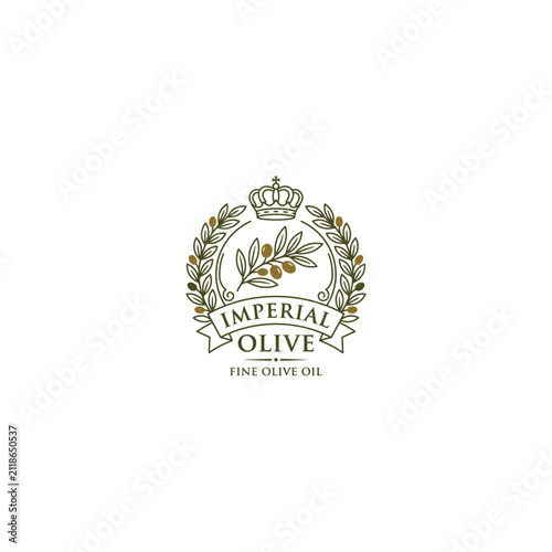 Imperial Olive Oil Logo with Crown and Laurel Wreath