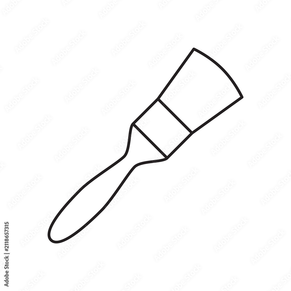 Obraz premium Flat paint brush outline icon for art and painting