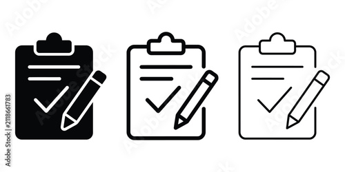 Quadro su tela Register icon silhouette vector outline and line art