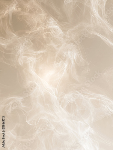 Elegant beige abstract smoke background with soft flowing ethereal waves, minimalist neutral gradient texture, sophisticated vapor patterns, airy light design, perfect for banners, posters, and