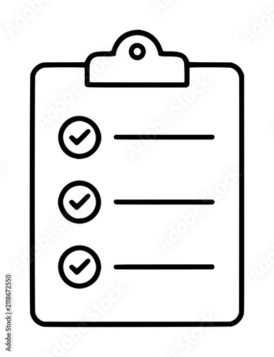 Foto Hand-drawn black vector illustration of a clipboard checklist with three complet