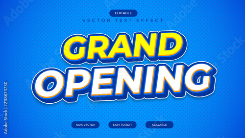 Grand opening 3d editable text effect template
