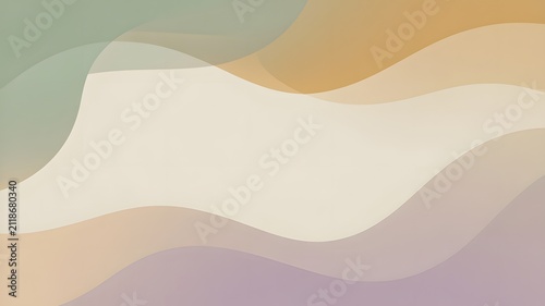 Abstract wavy shapes in soft pastel colors create a soothing and serene backdrop. The gentle curves and blended hues evoke a sense of calm and fluidity, perfect for design elements or backgrounds