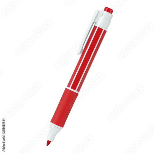 Retractable red and white marker pen