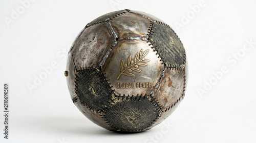 Symbolic Peace Soccer Ball Made of Recycled Tactical Materials