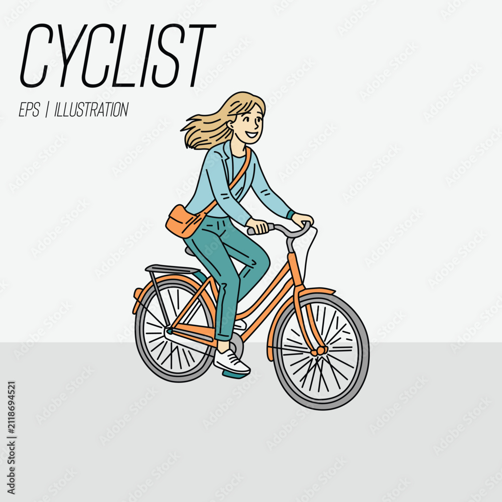 Fototapeta premium a woman riding a bicycle