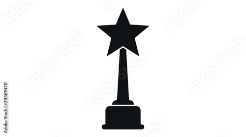 Cuadro en lienzo Star trophy silhouette on a white background simple graphic design