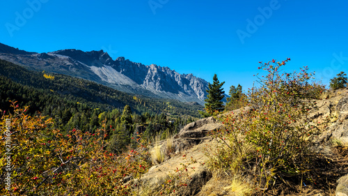 Konstfotografi Jagged Granite Peaks of Cerro Piltriquitron Mountain in El Bolson Patagonia