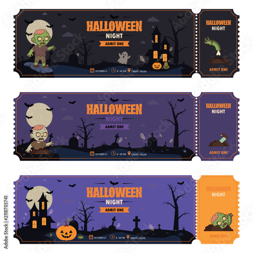 Halloween Ticket With Zombie Tear Stub
