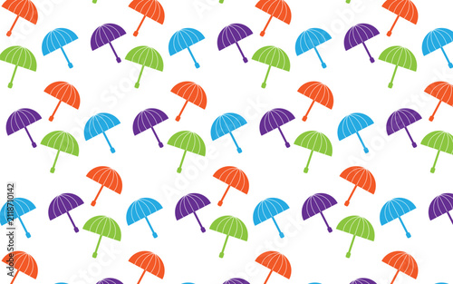 Modern colorful umbrellas seamless pattern.