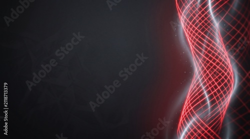 Abstract Red and White Glowing Laser Grid Wave on Dark Background Indonesia Independence Day Celebration Concept