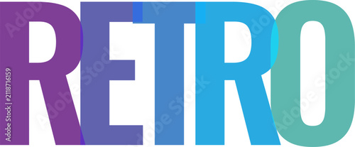 Bold typographic design showcasing the word retro with overlapping color effects for creative visual branding projects