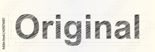 Bold typography art displaying the word Original with a detailed sketch texture for innovative branding design work