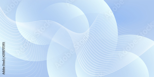 Fotografie Minimalist light blue background with curved lines creates a comfortable feeling