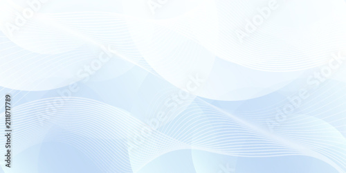 Obraz na plátně Minimalist light blue background with curved lines creates a comfortable feeling