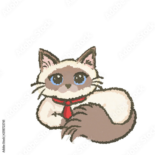 Принти на полотні A Ragdoll is a large, gentle, and affectionate cat breed known for its striking blue eyes, silky semi-long fur, and docile personality