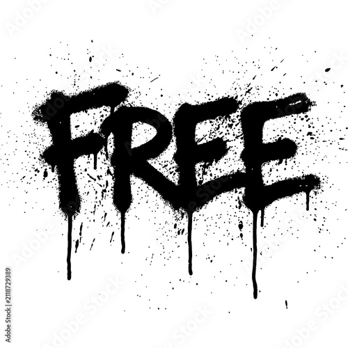 Obraz na plátně FREE Graffiti Spray Paint Text