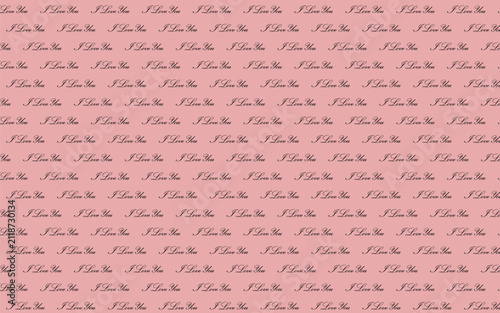 Seamless pattern design with I love you text.