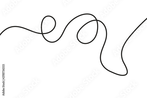 A single continuous black line drawing forming a simple abstract swirl pattern on a white background