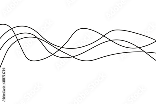 Abstract background with thin flowing wavy lines on a plain white surface for modern graphic design projects
