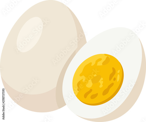 Hard boiled egg cut in half