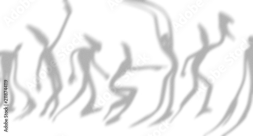 Group of abstract stick figures dancing and celebrating in a happy energetic motion