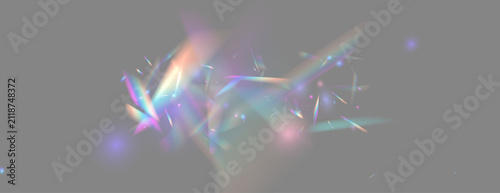 Soft iridescent reflections illuminate transparent space with vivid rainbow prism effects. Crystal glare, holographic shimmer and lens flares elegant light overlays. Vector radiant optical details png