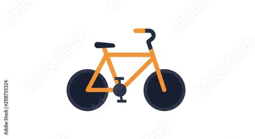 Simple illustration of orange bicycle.