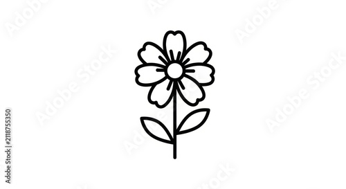 Simple line drawing of a flower.