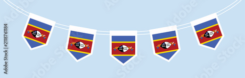 Eswatini Flag Pennant Garland Bunting Decoration Isolated