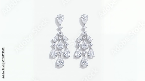 silver earrings with diamonds