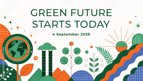 фотографія Green future starts today environmental concept illustration with earth