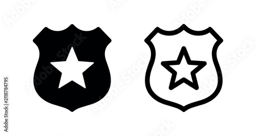 Cuadro en lienzo Police Badge Shield Law Enforcement Icons