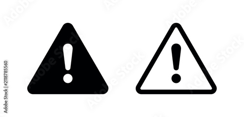Foto Warning Alert Sign Triangle with Exclamation Mark Icon