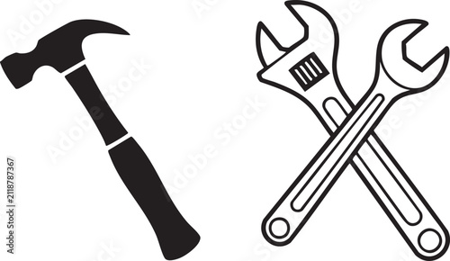 Paint roller tool icon set for home renovation projects