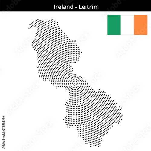фотографія Map of Ireland region Leitrim in concentric small dots
