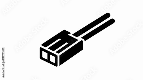 Angled electrical wire connector silhouette.