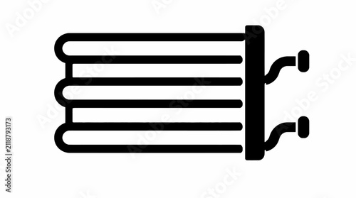 Automotive heat exchanger evaporator icon.