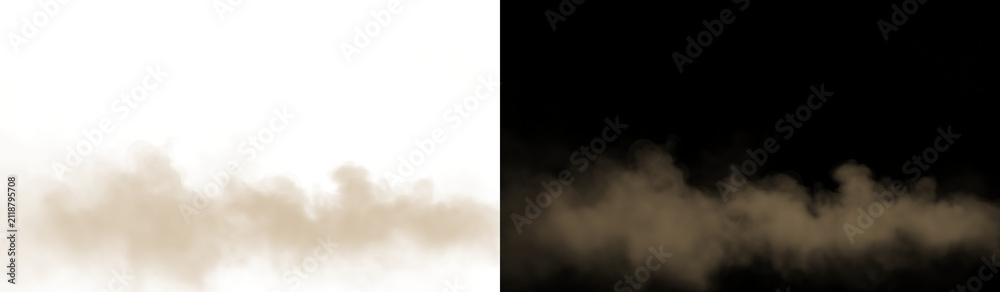 Obraz premium Brown Fog and Smoke Cloud Atmospheric Overlay PNG on Transparent Background