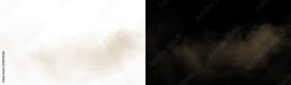 Obraz premium Cinematic Dust Smoke Plume Overlay Texture for Transparent and Black Background